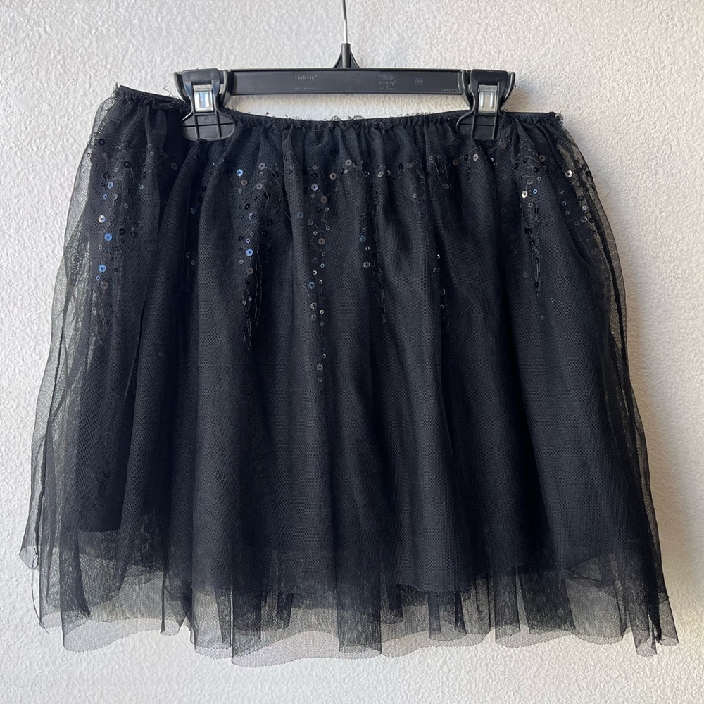 Justice Black Sequin Mini Skirt
